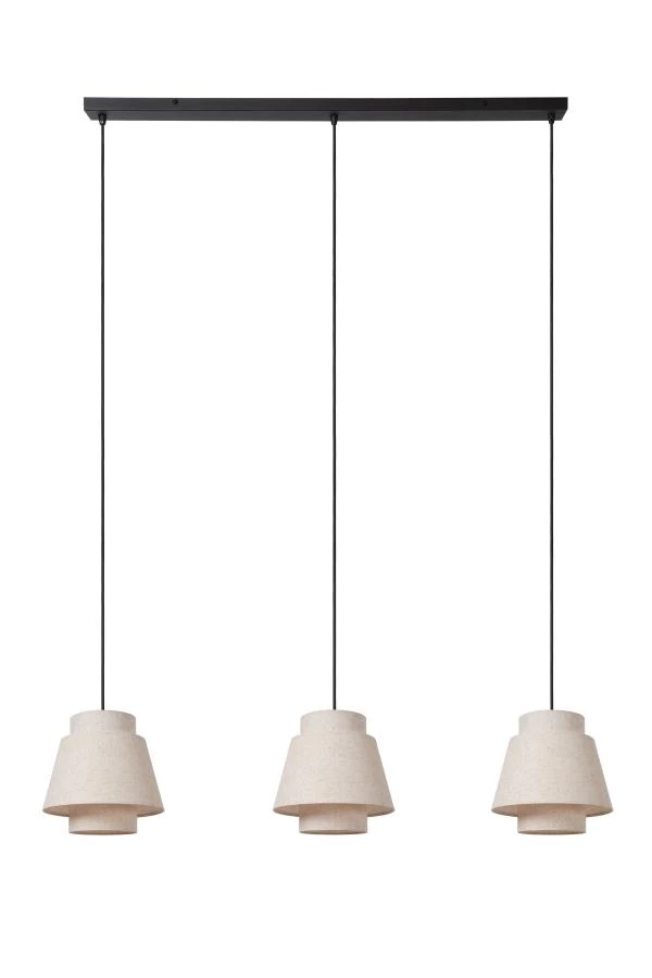 Lucide TRIBUTE - Hanglamp - 3xE27 - Beige - uitgezet